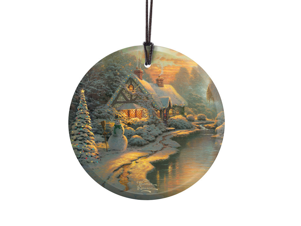 Thomas Kinkade (Christmas Evening) StarFire Prints™ Hanging Glass Print SPCIR457